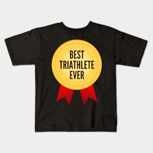 Best Triathlete Ever Golden Medal Kids T-Shirt